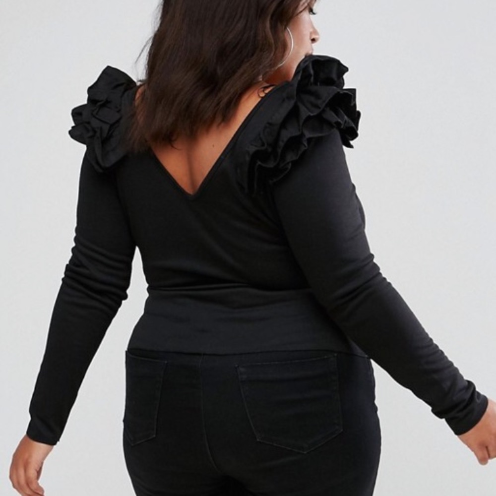 Club L Plus Ruffle Top - Picture 2 of 4